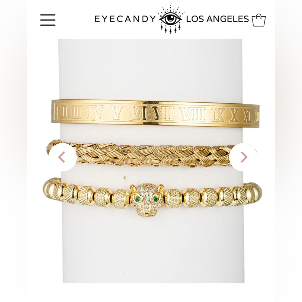 Eye Candy Gold Toned Bracelet Set NWT IN BOX | Great Gift!